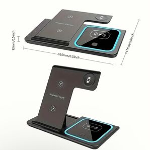 LED高速ワイヤレス充電スタンド iPhone 15 14 13 12 11 Apple Watch 9 8 7 6 5Pro対応