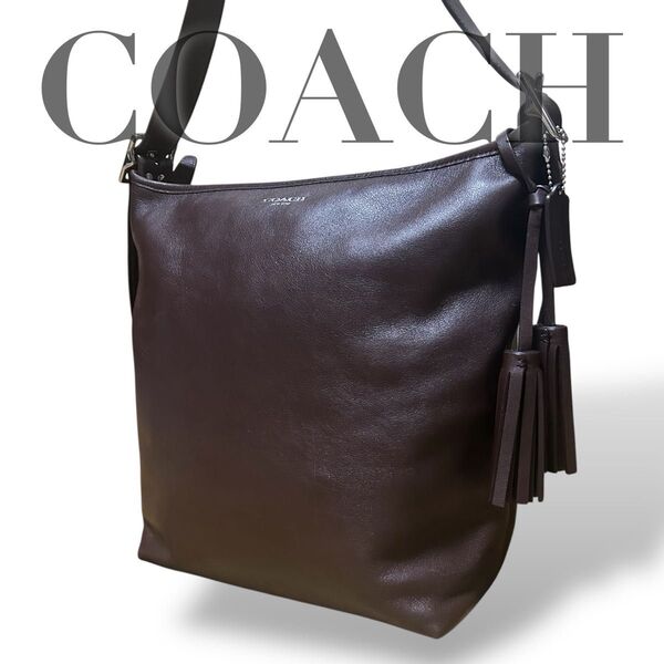 定番 コーチ COACH ショルダーバッグ 斜め掛け クロスボディ レザー 本革 ブラウン 茶 カバン タッセル フリンジ