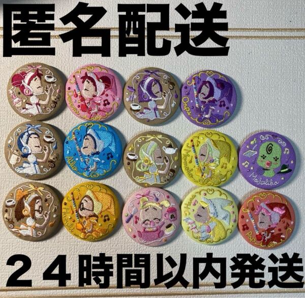 【14種類フルコンプセット】おジャ魔女どれみ 刺繍缶バッジビスケット