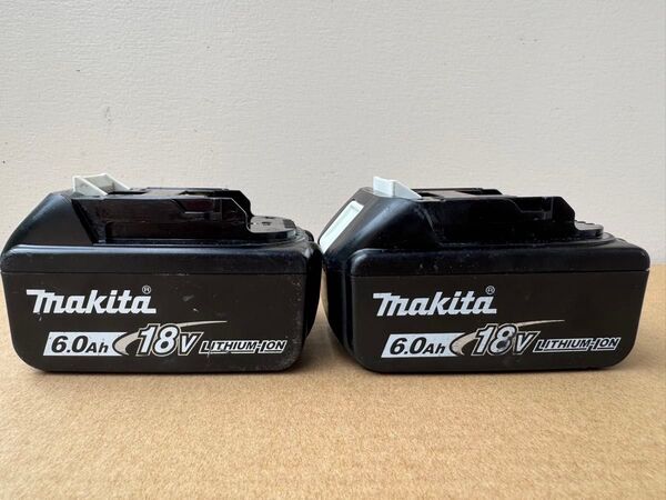 Makita 18V リチウムイオンバッテリ BL1860B(6.0Ah)充電回数9回と29回