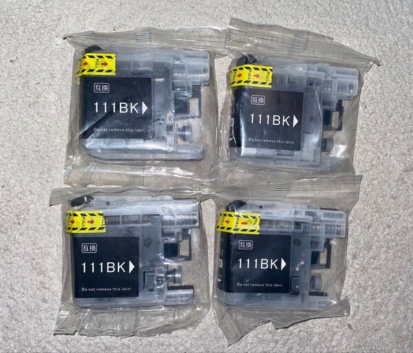 インクカートリッジ ブラック ブラザーLC111-BK 互換 インク BK 未開封 4本セット