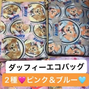 新品 大 ダッフィー 2種 エコバッグ 折り畳みバッグ ディズニー ダッフィ ダッフィーフレンズ 買い物袋 肩掛け