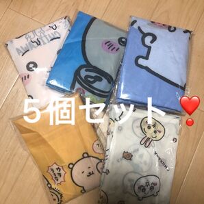 新品 5個セット 中サイズ ちいかわ エコバッグ ナガノマーケット 折り畳みバッグ ショッピング キャラクター バック 軽量