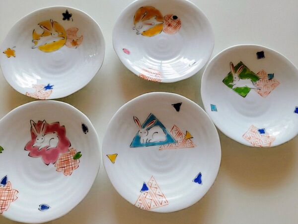 うさぎ柄 小皿 食器 豆皿5枚セットお値下不可