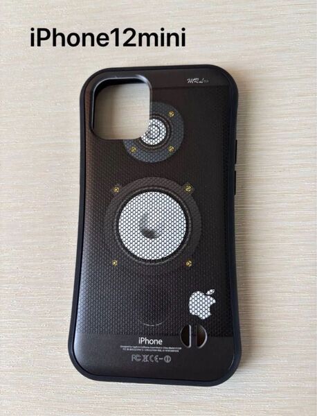 iPhoneケース iPhone12mini スピーカー風デザイン ブラック
