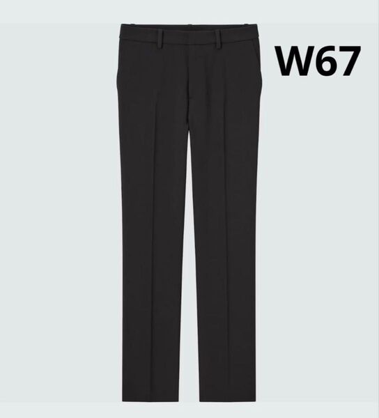 新品 UNIQLO 感動パンツ(セットアップ) ブラック W67 ドライ