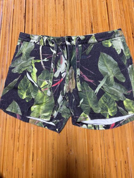 OSKLEN リーフ柄 ショートパンツ ハーフパンツ size32inch 麻100%