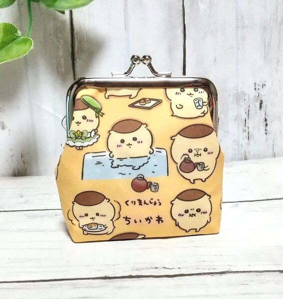 しの様 角型 がま口ポーチ 小物入れ 多目的ポーチ