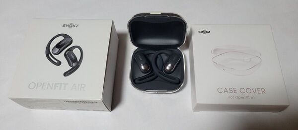 Shokz OpenFit Air ブラック ワイヤレスイヤホン クリアケース付き