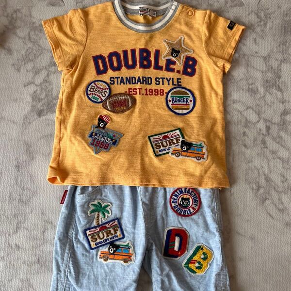 ダブルビー Tシャツ 半袖 ハーフパンツ 上下セット 子供服 80 90