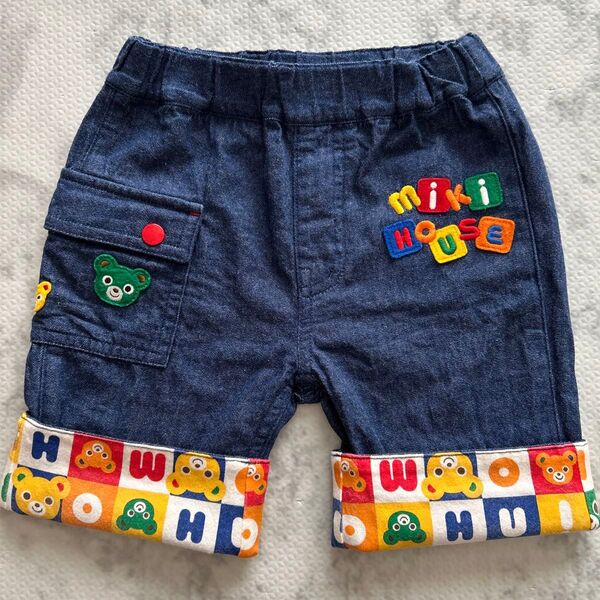 ミキハウス ハーフパンツ パズルブロック プッチー 90 デニム