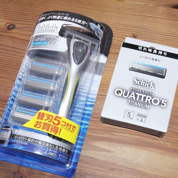 Schick (シック) クアトロ5チタニウム コンボパック Schick 5枚刃 カミソリ 男性 髭剃り ヒゲソリ セット