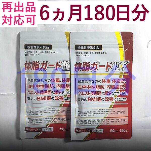 【2袋】体脂ガードEX 90日分x2袋(180日分) ダイエットサプリ BCAA カルニチン