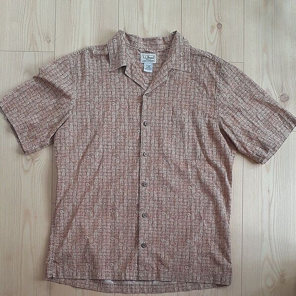 L.L.Bean シャツ ブラウン オープンカラーシャツ
