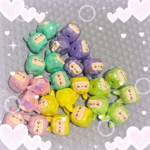 ラブブ デコパーツ25個 ヤツグッズ きれい 可愛い DIY グッズ