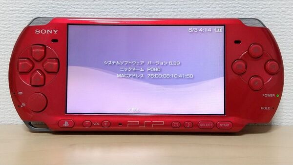 SONY PSP-3000 ラディアント・レッド 動作確認済み 本体のみ バッテリーパック無し