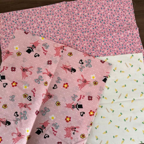 生地 はぎれ 3枚セット ピンク ハンドメイド