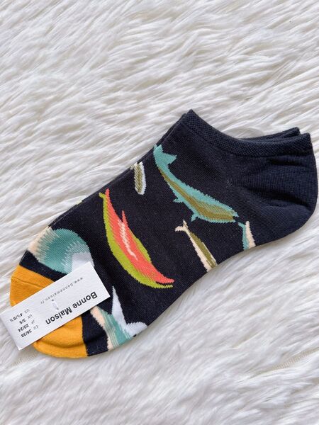 BM236 ボンヌメゾン Bonne Maison ショート レディースソックス 1足 北欧柄