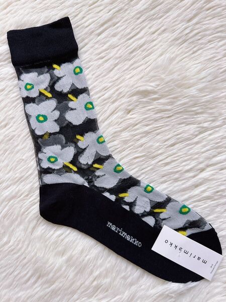 MA180 マリメッコmarimekko 靴下 シースルー レディースソックス