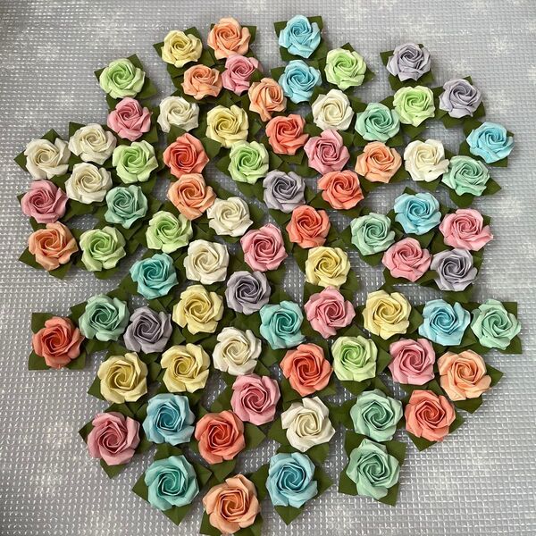 折り紙・画用紙ミルキーカラー四角薔薇75ハンドメイド