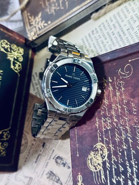 モーリスラクロア アイコン デイト 40.5mm クオーツ 腕時計 メンズ MAURICE LACROIX アナログ 稼働中
