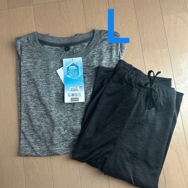 しまむら CLOSSHI 接触冷感 Tシャツ ハーフパンツ セット L クロッシー ひんやり 吸水速乾 パジャマ ルームウェア