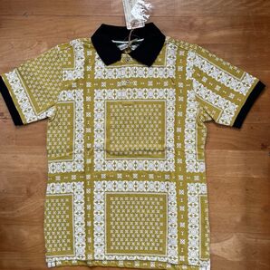 レイモンドバスキア バンダナ柄 半袖 ポロシャツ イエロー系 未使用 サイズ2