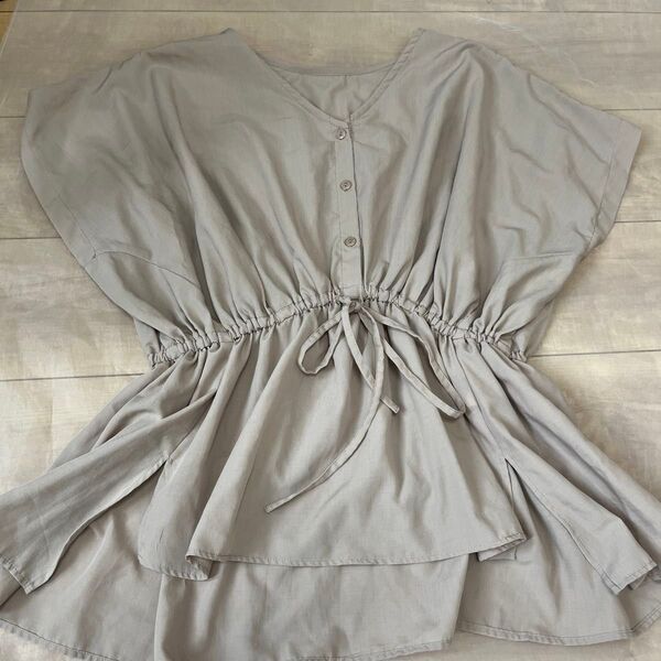 Azulbymoussy 半袖シャツ チュニック ベージュ チュニック ブラウス 半袖 シャツ トップス
