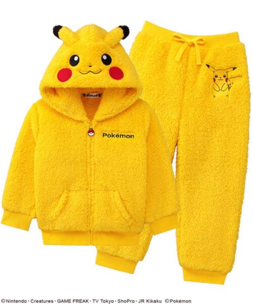 ポケモン 110 子供 キッズ ルームウェア パジャマ ピカチュウ モコモコ