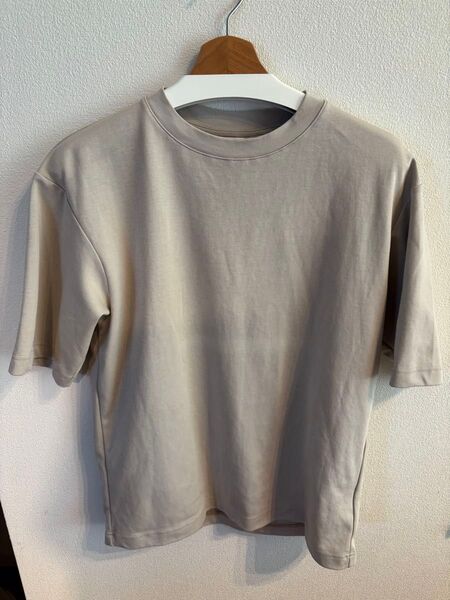 【美品】ユニクロ エアリズム コットンオーバーサイズTシャツ(5分袖)