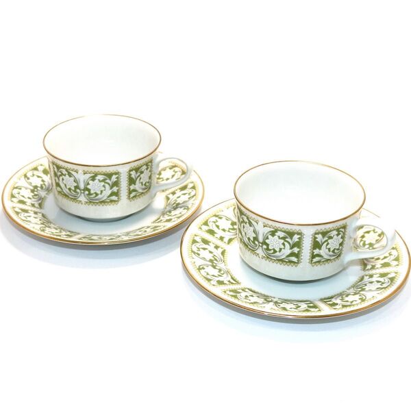 良品 ノリタケ noritake カップ&ソーサー 2客セット 昭和レトロ ペア 金彩