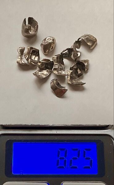 撤去冠 除去冠 8.25g 銀歯 金パラ 金銀パラジウム合金 歯科金属 金 銀 パラジウム 歯科 歯科材料 クラウン インレー
