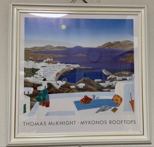 トーマスマックナイト THOMAS McKNIGHT MYKONOS ROOFTOPS アートポスター 額縁付き ミコノス