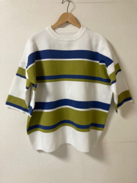 r.p.s 七分袖ゆったりカットソー プルオーバー M 丸首 ボーダー