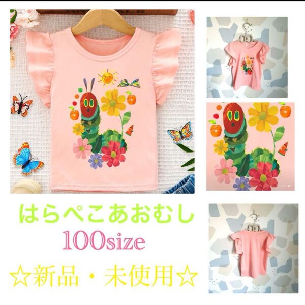 ◯新品・未使用 人気シリーズはらぺこあおむし 袖フリルTシャツ☆ 100size