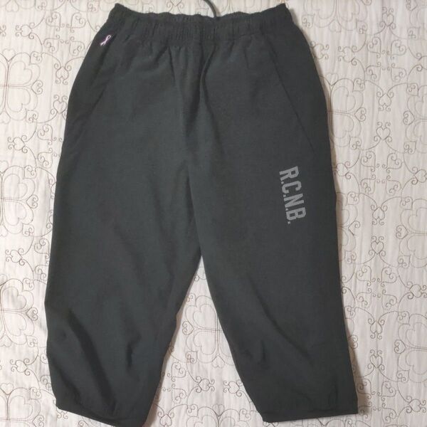 R.C.N.B. ナイロン ハーフパンツ クロップドパンツ ウォーキング ヨガ ブラック S スポーツ