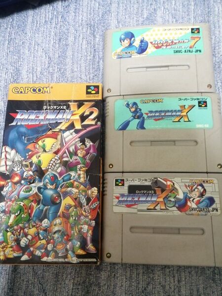 スーパーファミコンソフト4本セット ロックマンX2箱説明書付き