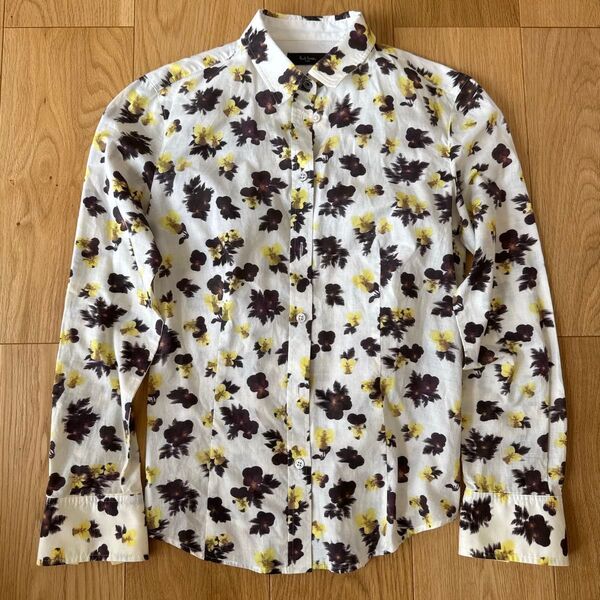 Paul Smith BLACK 花柄 ドレスシャツ ブラウス Mサイズ 日本製 長袖シャツ