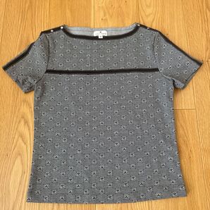 【美品/希少】courreges ヴィンテージ ロゴ総柄 Tシャツ 国内正規品 Tシャツ ブラック M カットソー