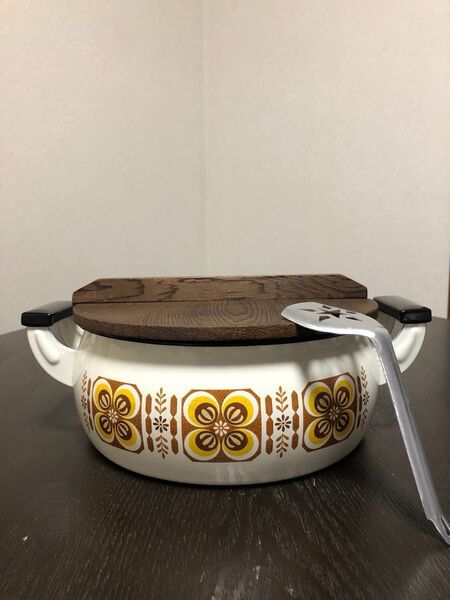 昭和レトロ レトロポップ ホーロー 両手鍋 花柄 象印 サンコー エジリー