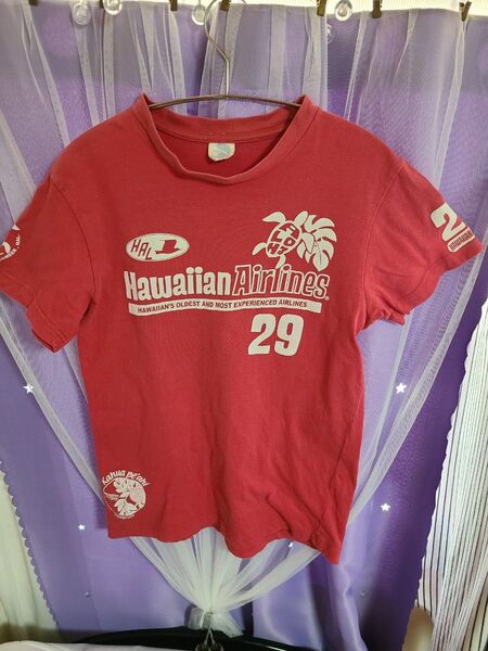 Hawaiian Airlines Tシャツ ピンク カメ