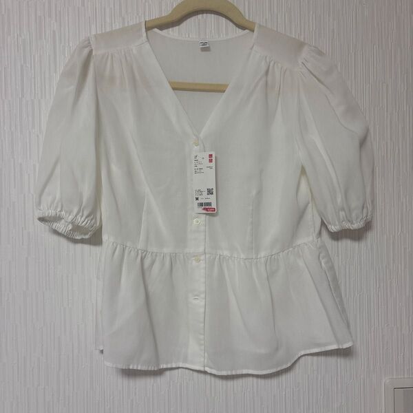 UNIQLO レーヨンローンVネックブラウス