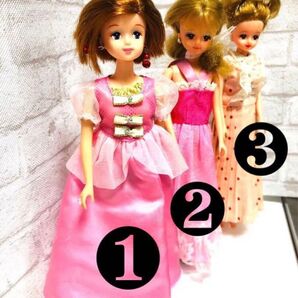 リカちゃんまとめ売りドレス3点 お着替えセットまとめ売りドレス人形