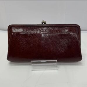 genten がま口 長財布 レザー ブラウン系