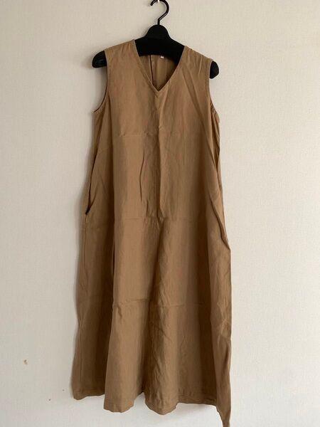 無印良品 ワンピース 麻100 ブラウン