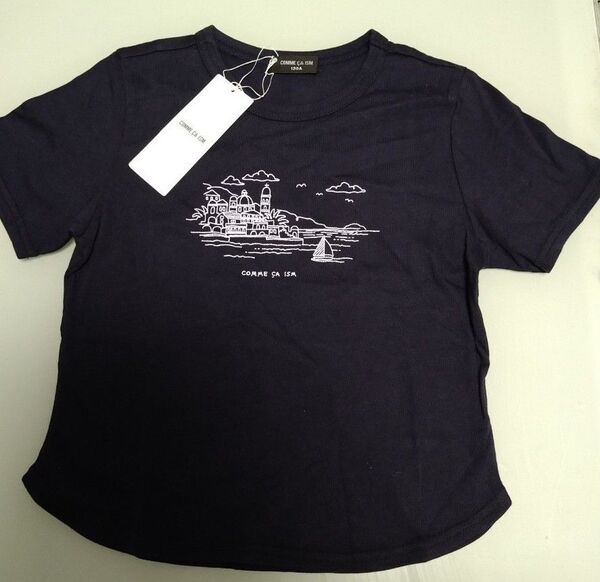 コムサイズム 刺繍風半袖Tシャツ 120cm 新品タグ付き