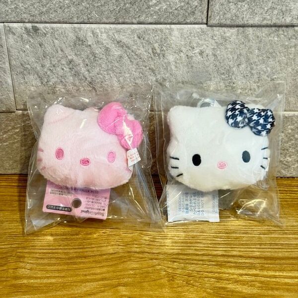 ハローキティ フェイス形マスコットホルダー ブラック ピンク I Love Hello Kitty 2個セット