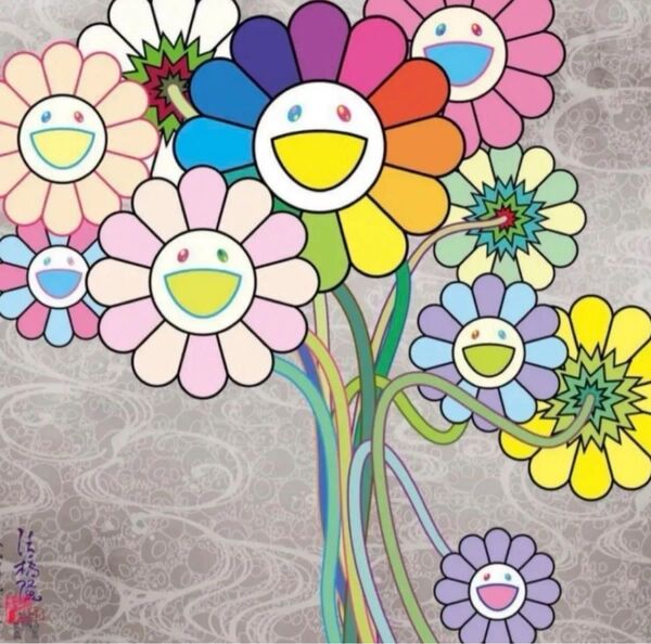 真作 光琳とウォホール 村上隆 ED300 サイン入りポスター takashi murakami エディションプリント
