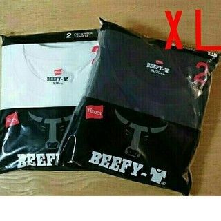 BEEF-Y Tシャツ XLサイズ 2色セット ビーフィー アソート ヘインズ 白黒 無地 クルーネック