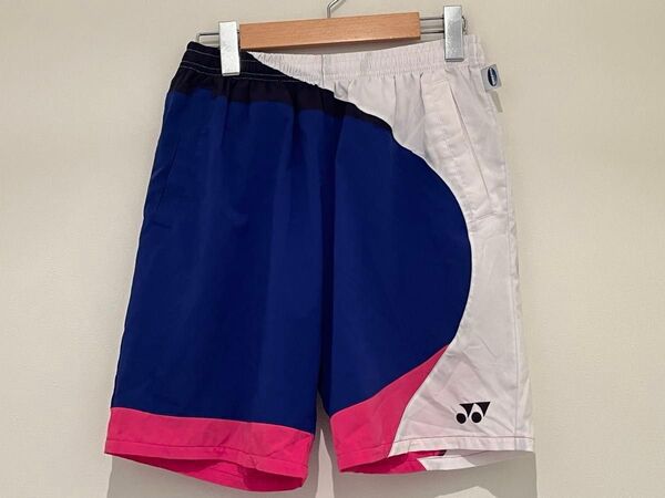 ヨネックス ハーフパンツ(Mサイズ)ブルー×ホワイト×ネイビー×ピンク バトミントン テニス トレーニングウェア YONEX